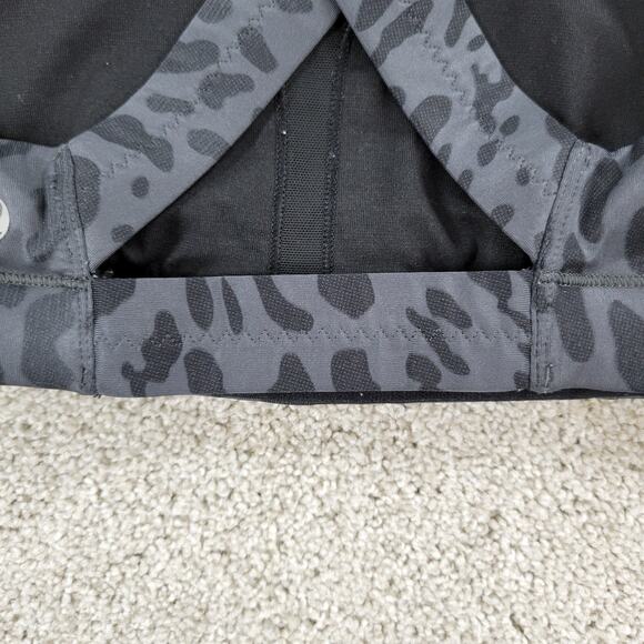 Lululemon In A Flash Bra II Womens 2 Deep Coal Animal Swirl Cheetah Crossback - Picture 7 of 12